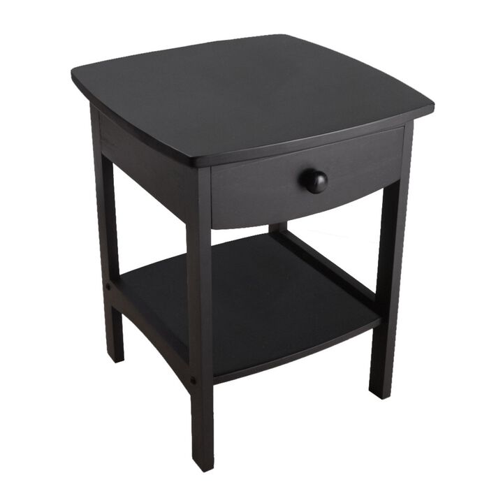 Claire Curved Accent Table, Nightstand, Black