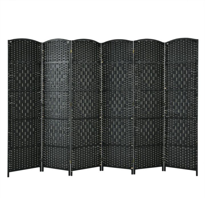 Hivvago 6.5Ft 6-Panel Weave Folding Fiber Room Divider Screen