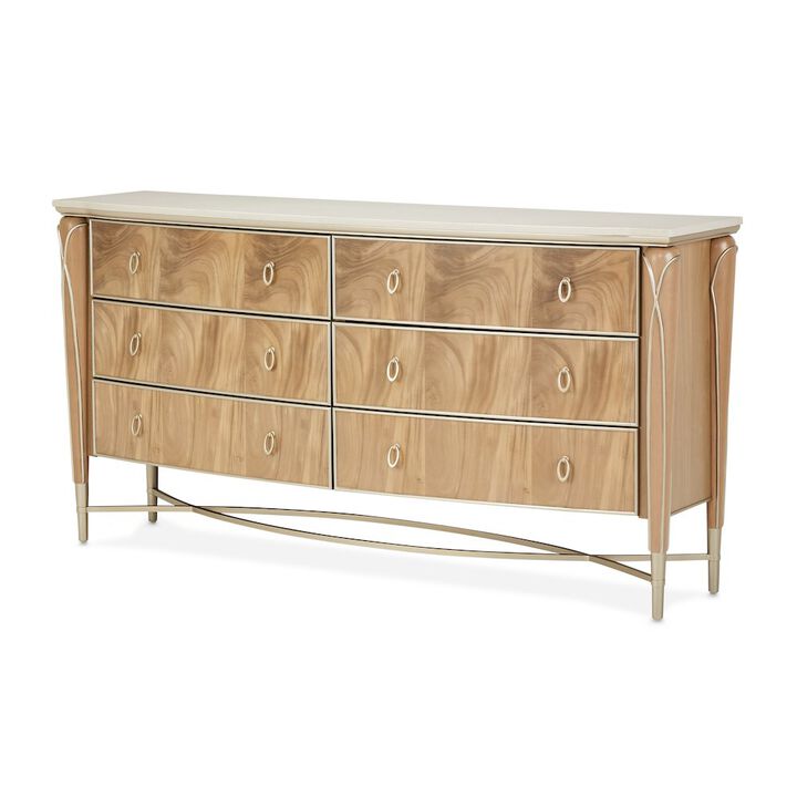 Michael Amini Villa Cherie Dresser - Caramel