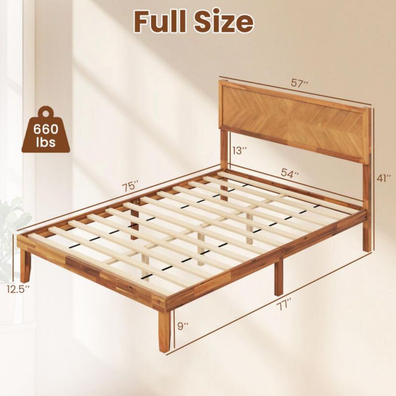 Bed Frame with Headboard and Storage Space for Practical and Stylish Bedroom Organization