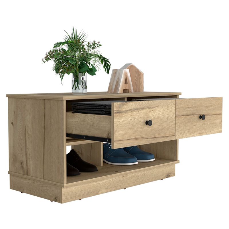 Storage Bench Beji, Living Room, Light Oak