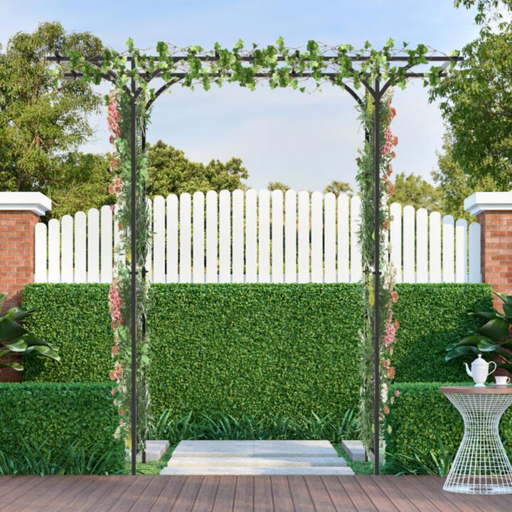 Hivvago 6.8 Feet Garden Arbor with Trellises for Climbing Plant Vine Rose