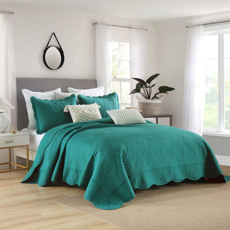 Marcielo 3 Piece 100% Cotton Christmas Tree Bedspread Set Coverlet Set Lightweight Quilt Set