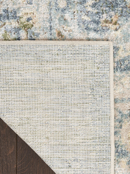 Astra Machine Washable ASW16 Teal/Beige 4' x 6' Rug