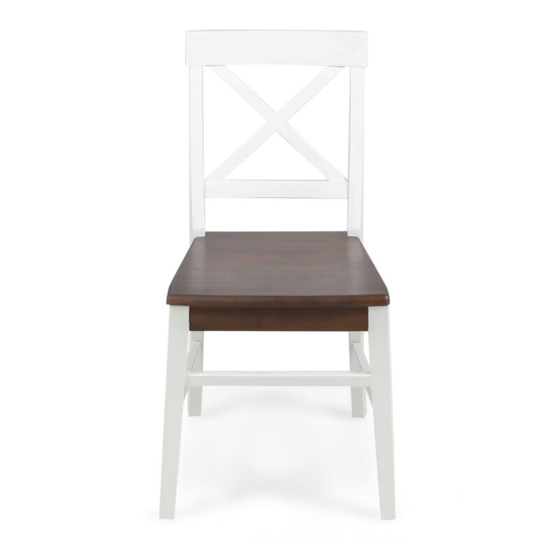 Merax Farmhouse Acacia Wood Dining Chairs 2 PCS