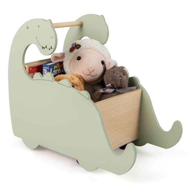 2-in-1 Wooden Baby Push Walker with Handle Toy for Early Walking and Play