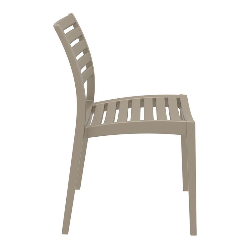 33" Silver Stackable Outdoor Patio Dining Chair