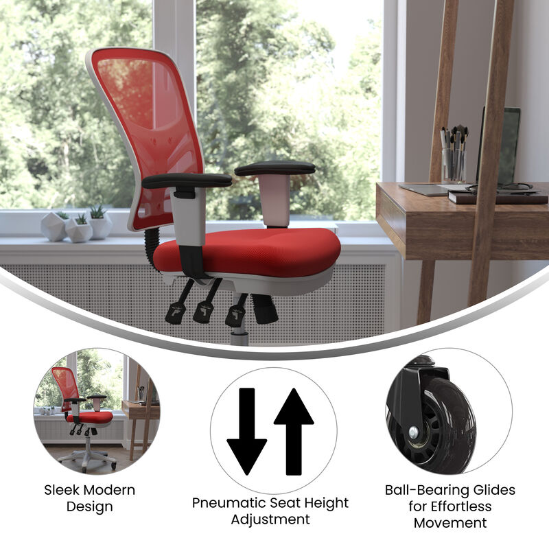 Nicholas Mid-Back   Mesh Multifunction Executive Swivel Ergonomic Office Chair with Adjustable Arms and Transparent Roller Wheels