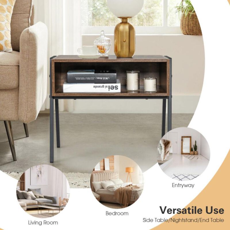 Hivvago 2 Pieces Stackable Night Stand Bedside End Table Set