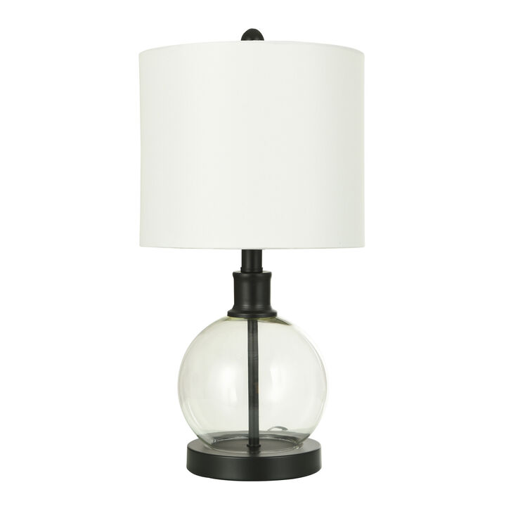 Black Steel Glass Table Lamp