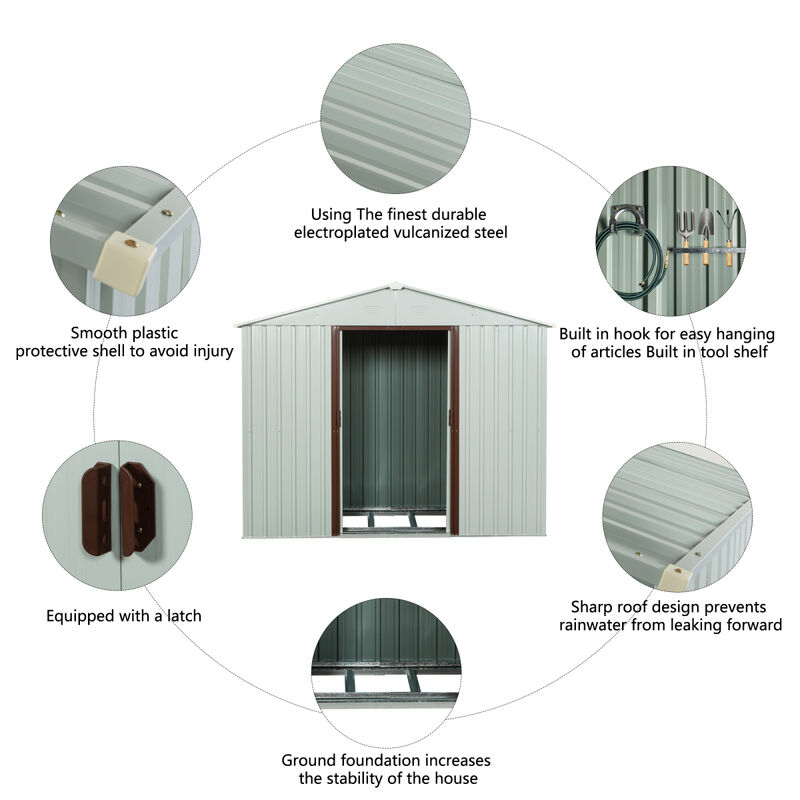 6FT X 5FT Outdoor Metal Storage Shed With Window White