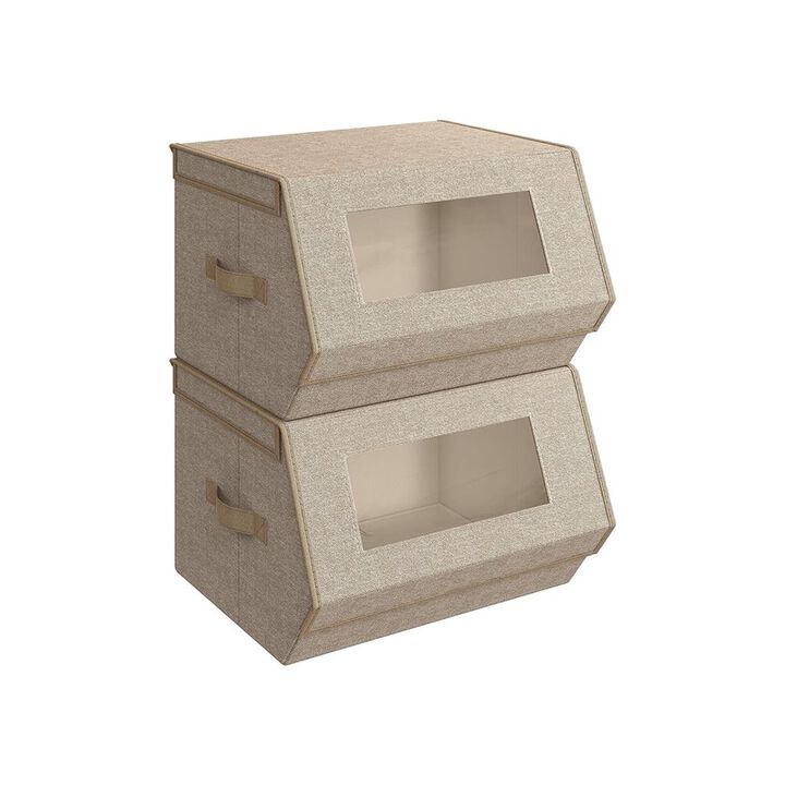 Stackable Storage Boxes – Set of 2 Convenient Organizers for Any Space Stackable Storage Boxes – Set of 2 Convenient Organizers for Any Space