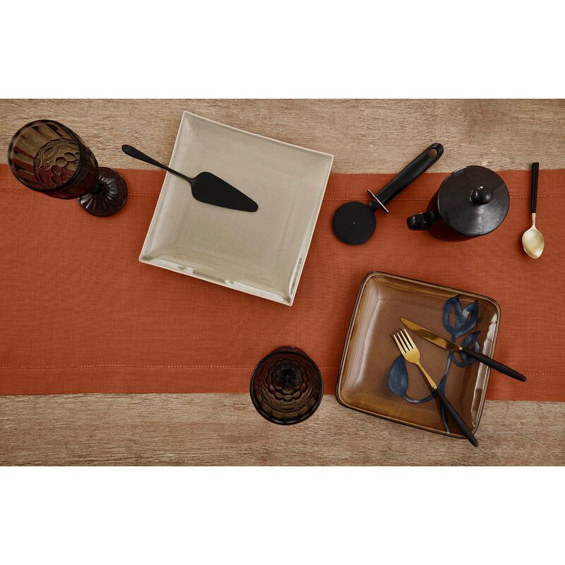 Solino Home 100% Pure Linen Table Runner | Classic Hemstitch for Thanksgiving, Christmas