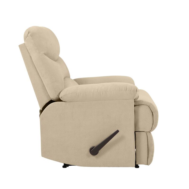 ProLounger Wall Hugger Recliner in Khaki Microfiber with Stitched Back