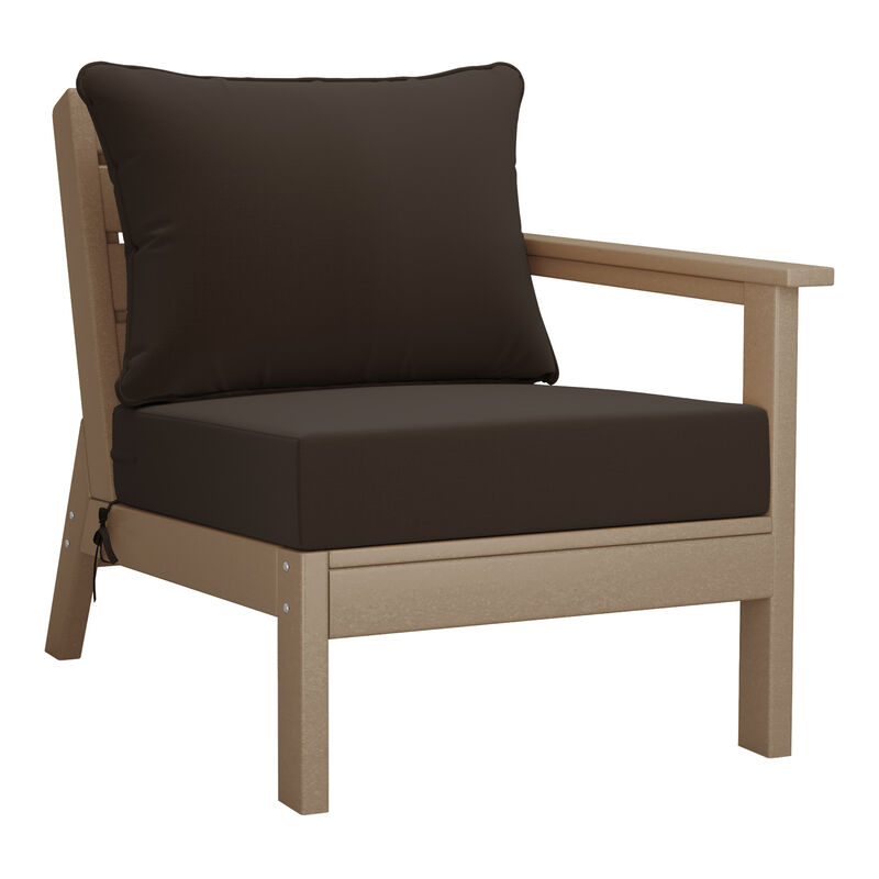 WestinTrends Outdoor Patio HDPE Sectional Sofa with Patio Cushions