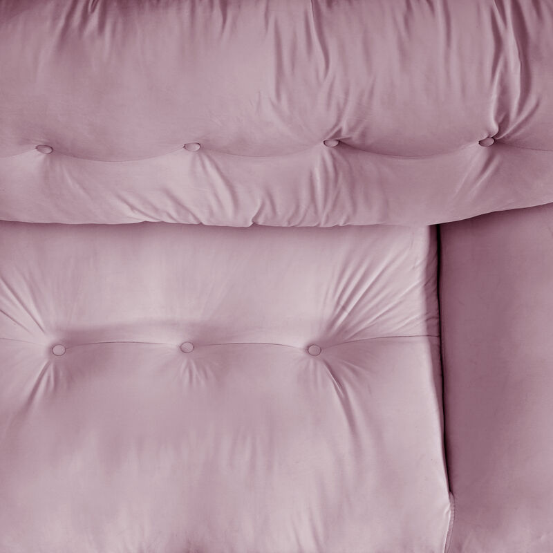 90.5 "Cloud separation sofa, Love Seat sofa , with 2 pillows, frosted velvet minimalist sofa，uitable for living room, apartment, bedroom, office, pink