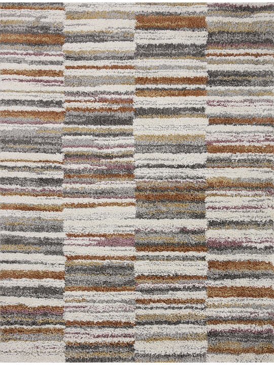 Levitt LEV03 Ivory/Sunset 4' x 6' Rug