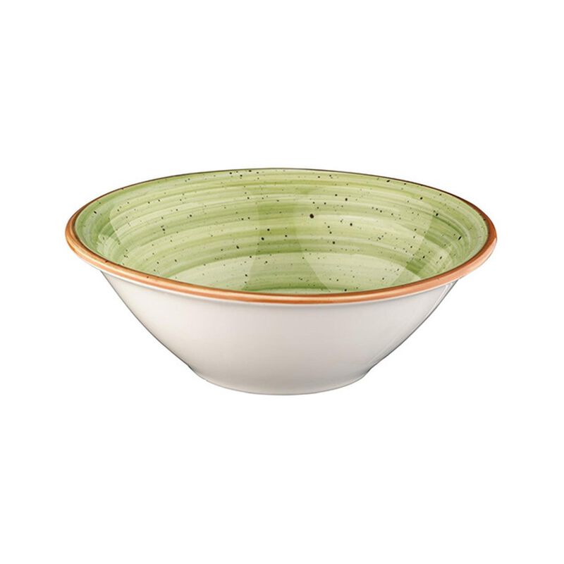 Therapy dia.8" h:2.5" 30 oz. Round Green Porcelain Bowl (Set of 2)