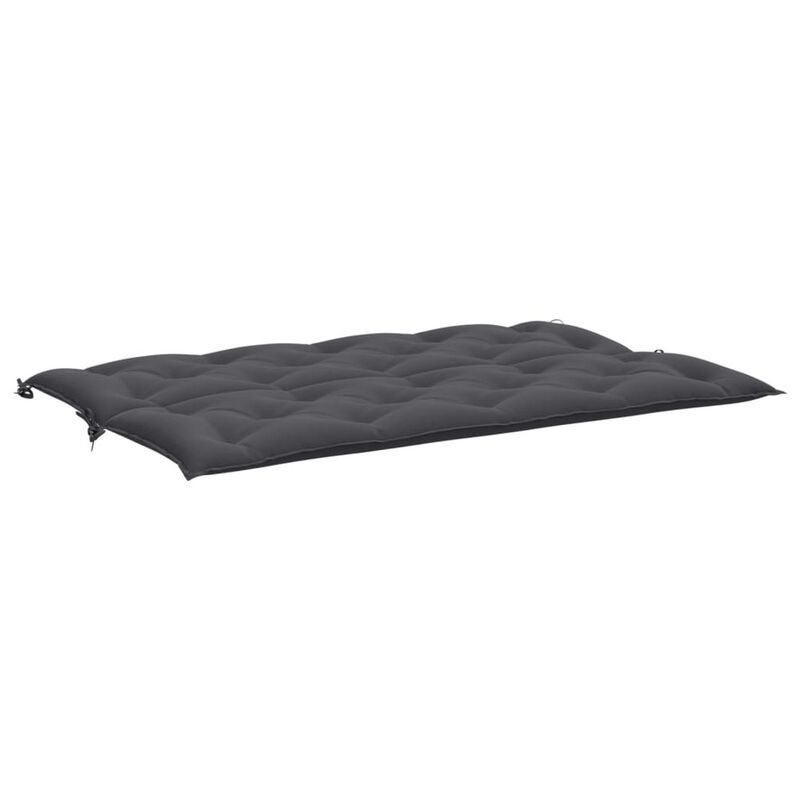 Claire Outdoor Cushion for Bench, 59 Inch, Dark Gray Tufted Oxford - Benzara