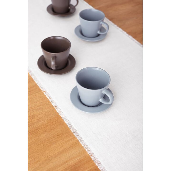Solino Home 100% Pure Linen Table Runner 18 x 90 Inch | Fringe
