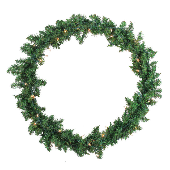 Pre-Lit Buffalo Fir Artificial Christmas Wreath - 30-Inch  Clear Lights