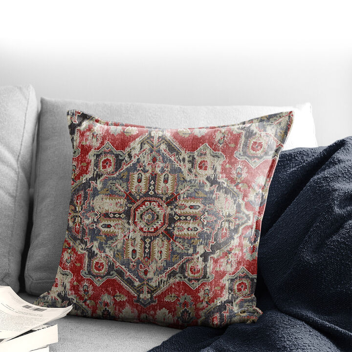 6ix Tailors Fine Linens Charvelle Red/Blue Decorative Throw Pillows