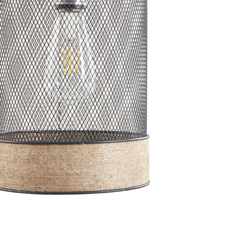 Orion Natural Rope And Metal Mesh Cylinder Pendant