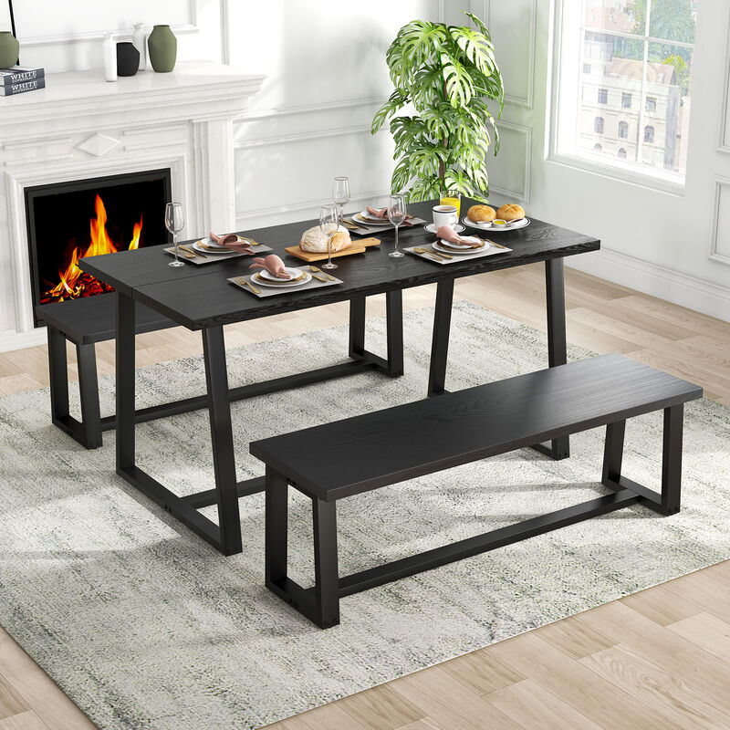 Large Dining Table with Anti-Slip Foot Pads for Stable and Comfortable Dining Experience