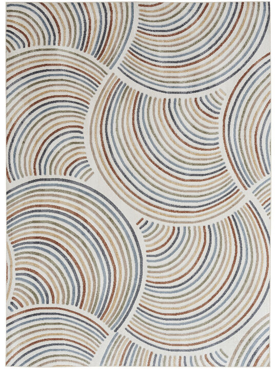 Astra Machine Washable ASW08 Ivory/Multicolor 4' x 6' Rug