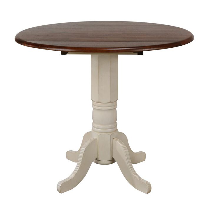 Sunset Trading Andrews 42 Round Extendable Drop Leaf Pub Table