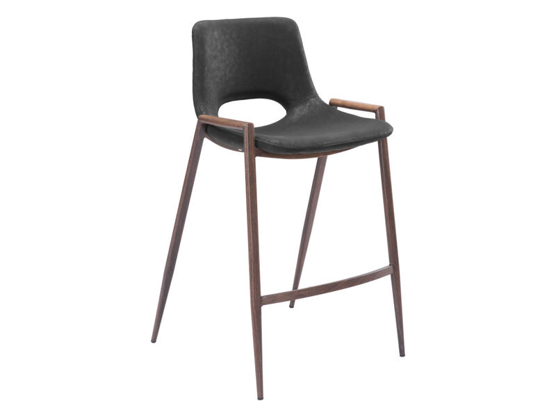Desi Counter Stool (Set of 2) Black & Walnut