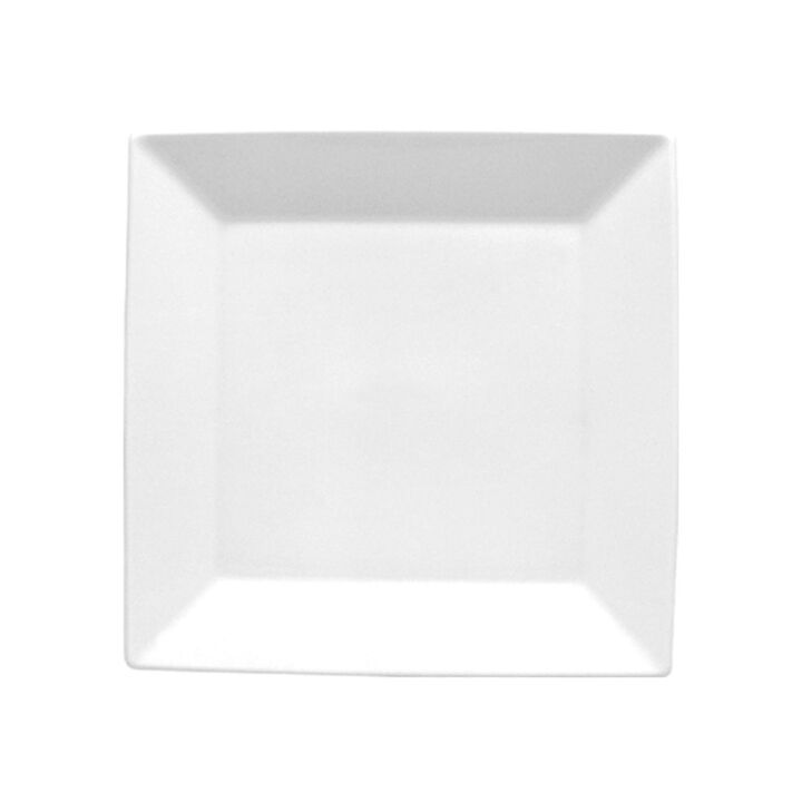 Porcelain Merid 10.5" x 10.5" Square White Porcelain Plate