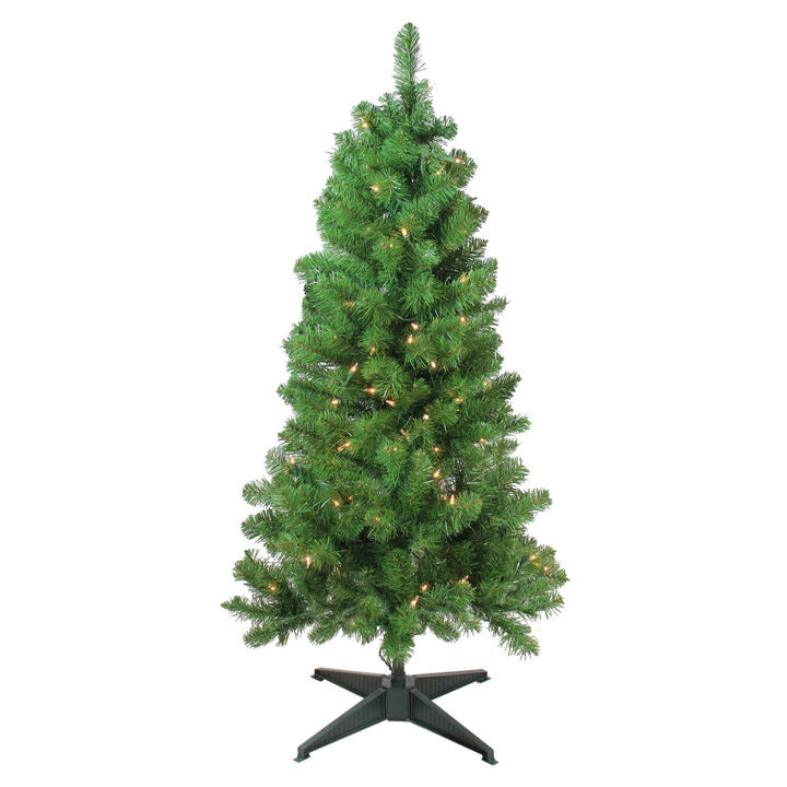 4' Pre-Lit Noble Fir Artificial Christmas Tree  Clear Lights