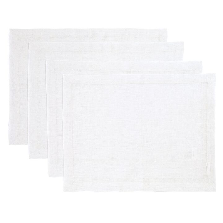 Solino Home 100% Pure Linen Placemats 14 x 19 Inch Set of 4 | Fete