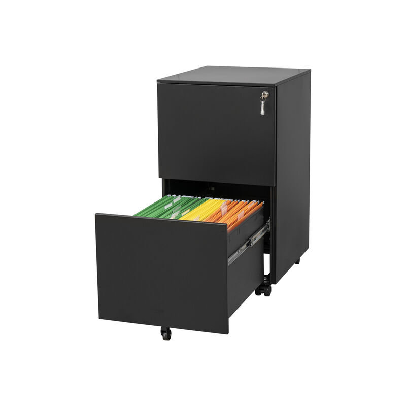 Steel Mobile File Cabinet with Lock & Anti-tilt Wheels