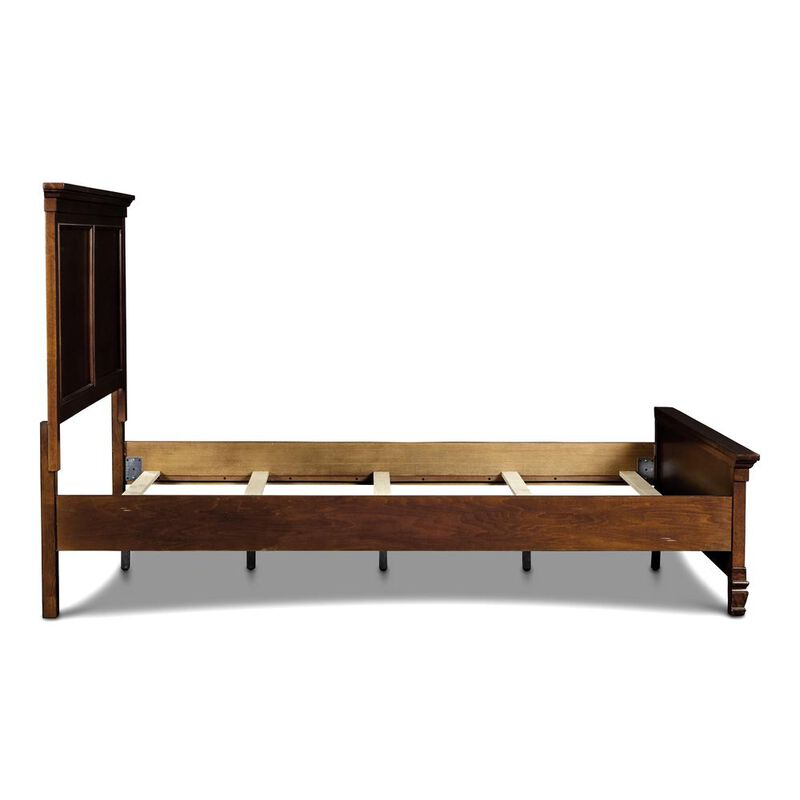 New Classic Furniture Furniture Tamarack Solid Wood King Panel Bed in Brown Cherry