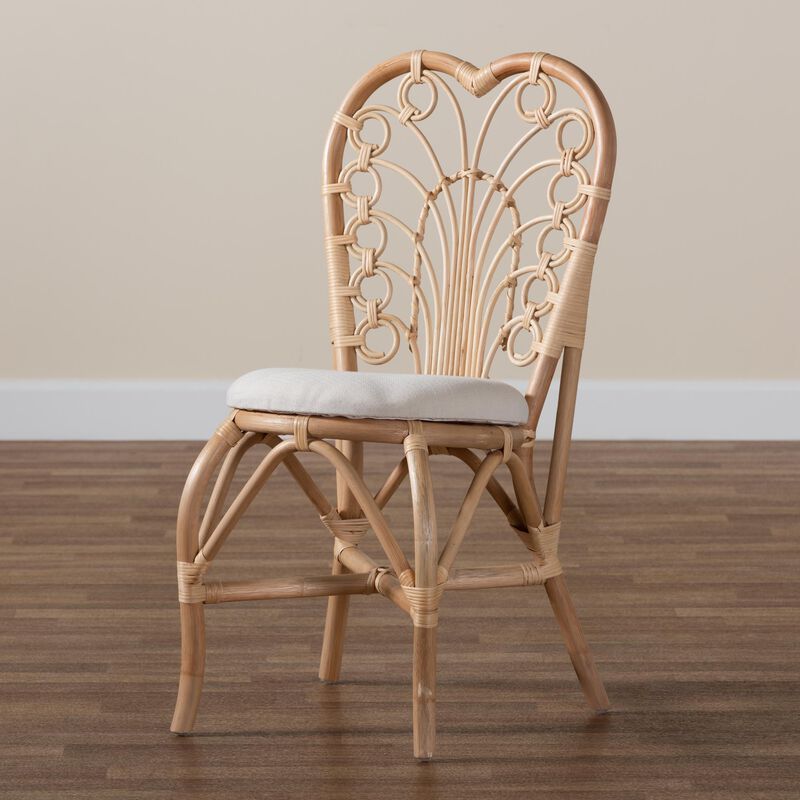 Bali & Pari Jerica Modern White Rattan Dining Chair