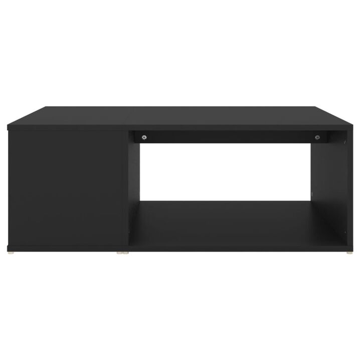 vidaXL Coffee Table Black 35.4"x26.4"x13" Chipboard