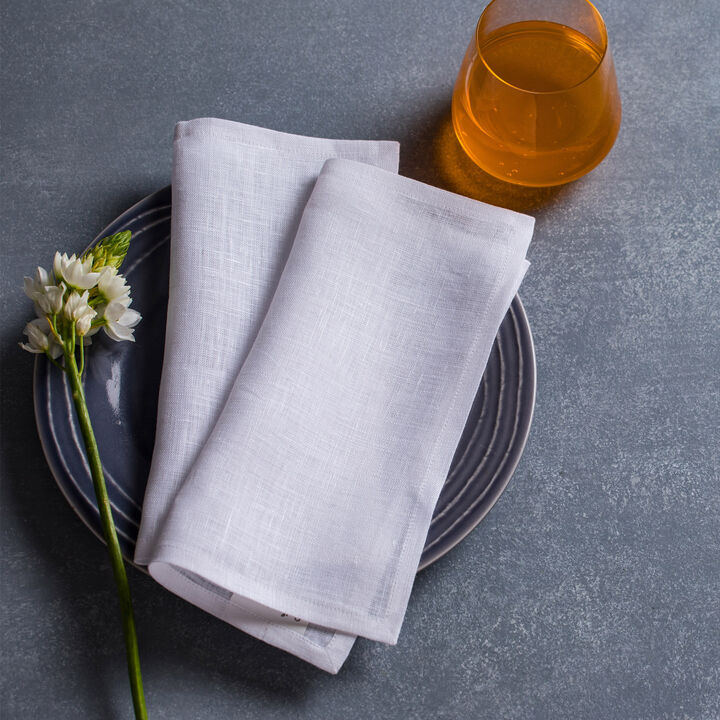 Solino Home 100% Pure Linen Cocktail Napkins 6 x 6 Inch Set of 12 | Fete