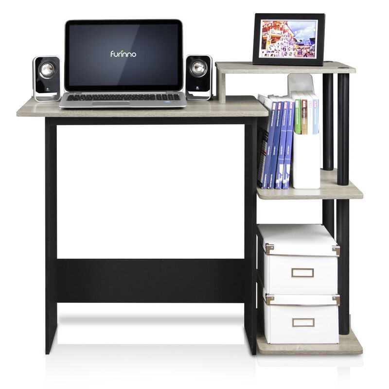 Furinno Furinno 11192GYW/BK Efficient Home Laptop Notebook Computer Desk, Oak Grey/Black