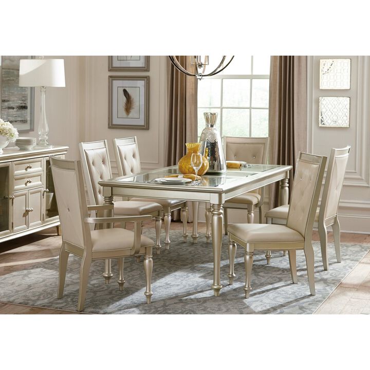 Crystal Button-Tufted Arm Chairs - 2 Piece Set