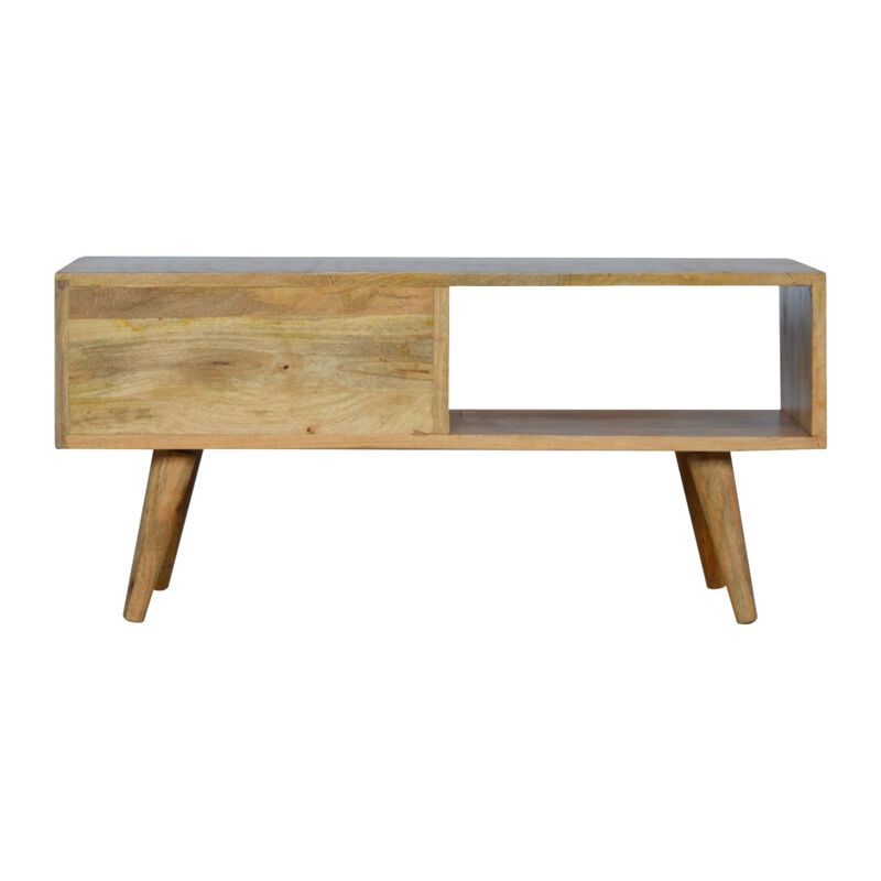 Pineapple Carve Sliding  Solid Wood Media Unit