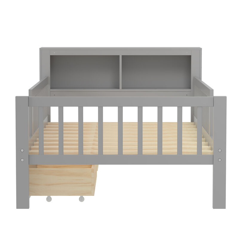 Merax Platform Bed with Headboard Storage Rack