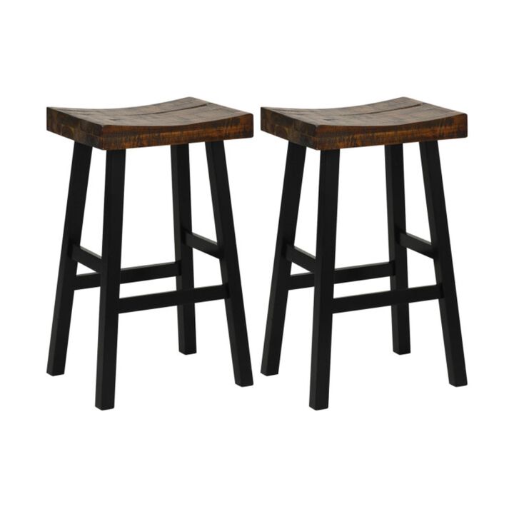 Hivvago 24"/29" Solid Wood Saddle-Seat with Curved Seat Surface and Comfortable Footrests