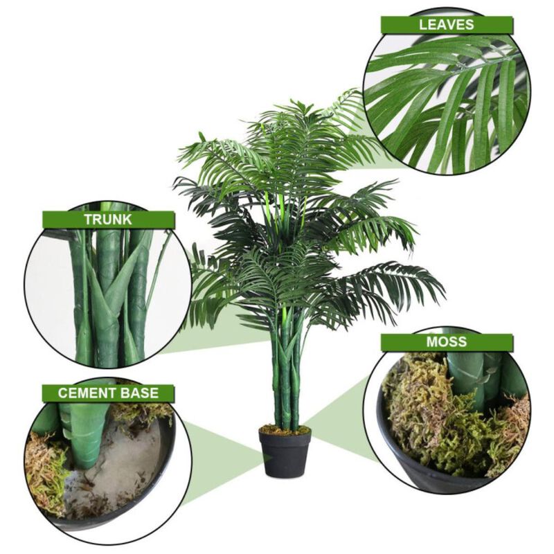 Hivvago 3.5 Feet Artificial Areca Palm Decorative Silk Tree with Basket