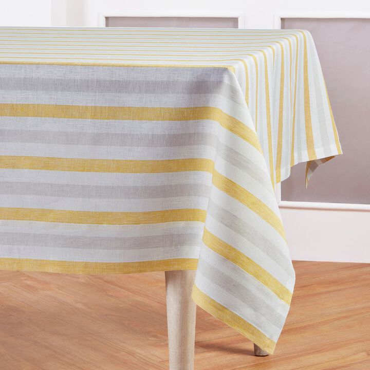 Solino Home 100% Pure Linen Tablecloth | Sorento Stripe