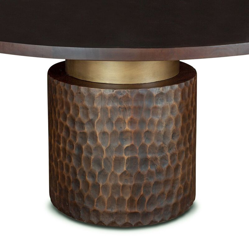 World Interiors Vallarta Round Two Tone Mango Wood Dining Table