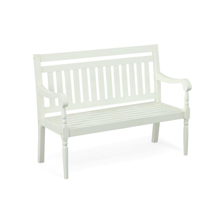 Carolina Living Belmont Outdoor Wooden Bench - White