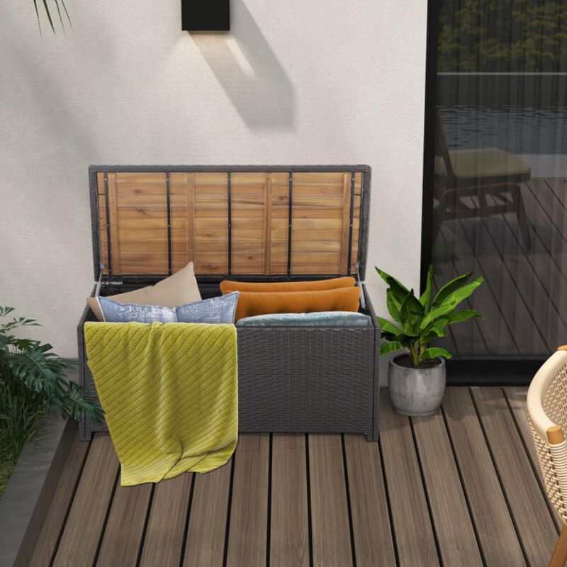 Hivvago 45 Gallon Outdoor Storage Bench with Zippered Liner