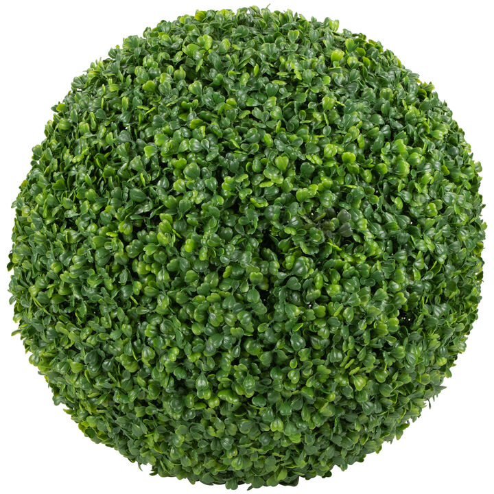 19" Two Tone Green Artificial Boxwood Topiary Ball
